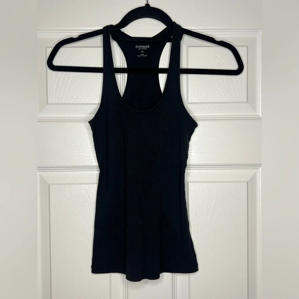 Express Black Ribbed Racerback Tank Top – XS | Sexy Basics - Picture 1 of 3